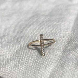 Shashi 18k Vermeil Ring size 7 with Cubic Zirconia